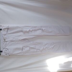 Puzzle Jeans White, Distressed. Ladies, Size 9/10 Midrise, 30" inseam, 30" waist